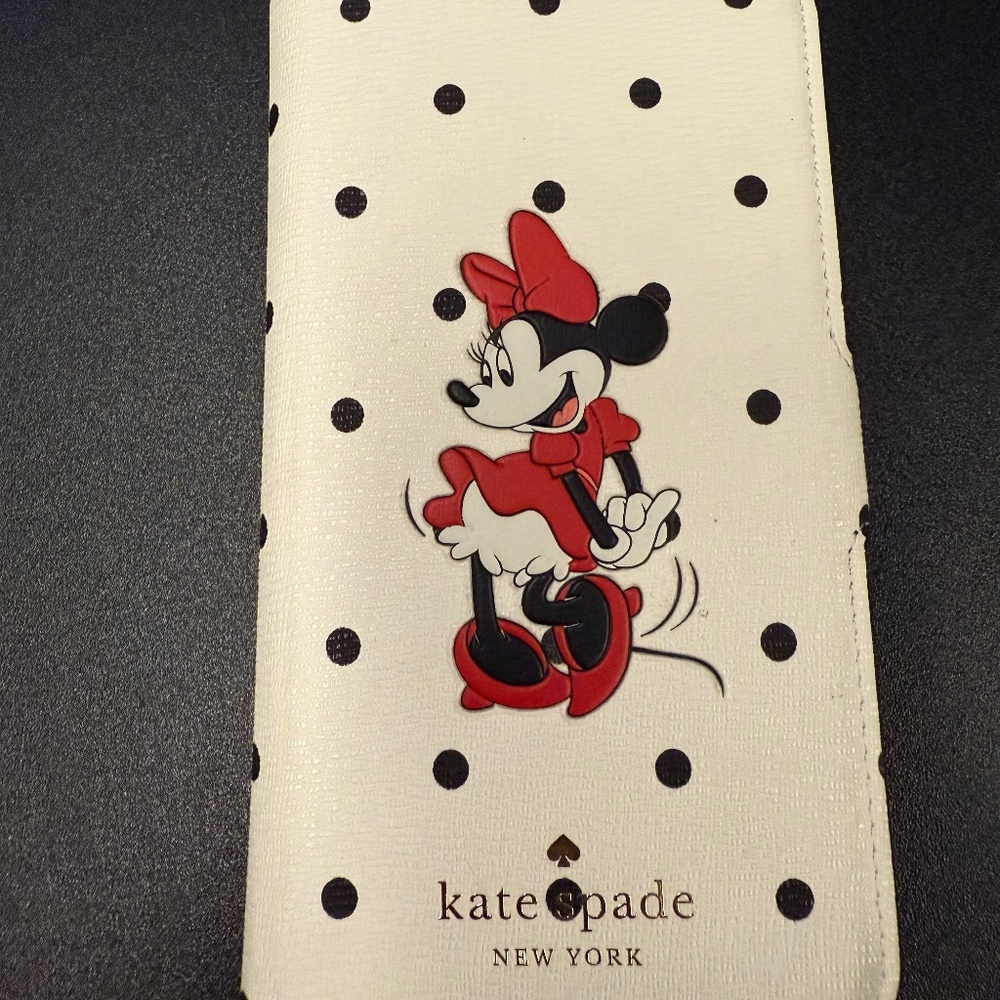 Disney x Kate Spade iPhone 13 Pro case / wallet folio set featuring Minnie Mouse